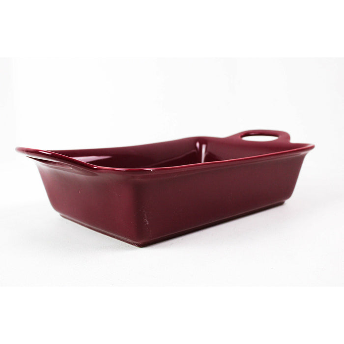 Rachael Ray 47860 9" X 13" Rectangular Stoneware Baker,, Burgundy