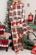 Red Plaid 2 Piece Pajama Set - Posh West Boutique