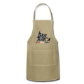 Red White & Mew Adjustable Apron - khaki