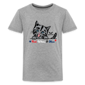Red White & Mew Kids' Premium T-Shirt - heather gray