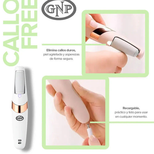 Removedor De Callos Eléctrico Gnp Callo Free Con Bateria Recargable. Lima Eléctrica De Pies. Quita Durezas