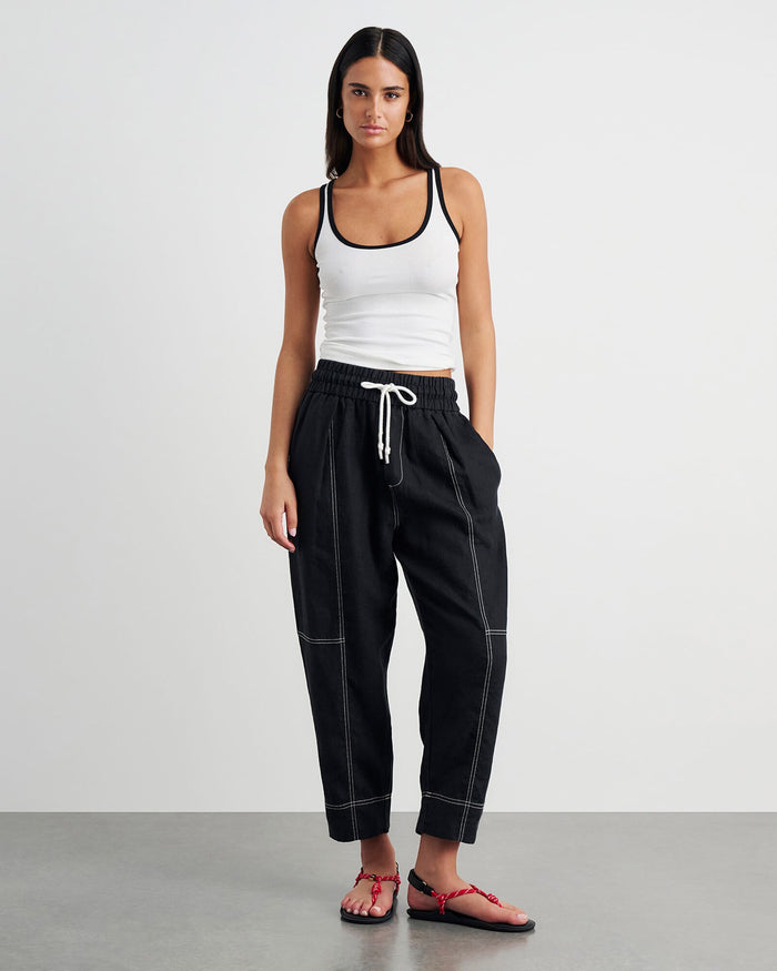 JAG sabine linen pull on pant black