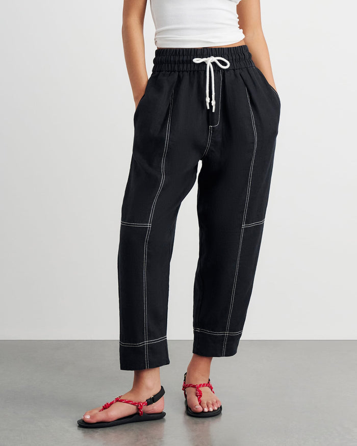 JAG sabine linen pull on pant black