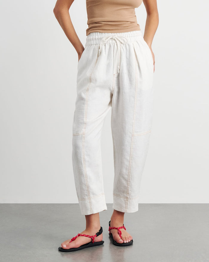 JAG sabine linen pull on pant white