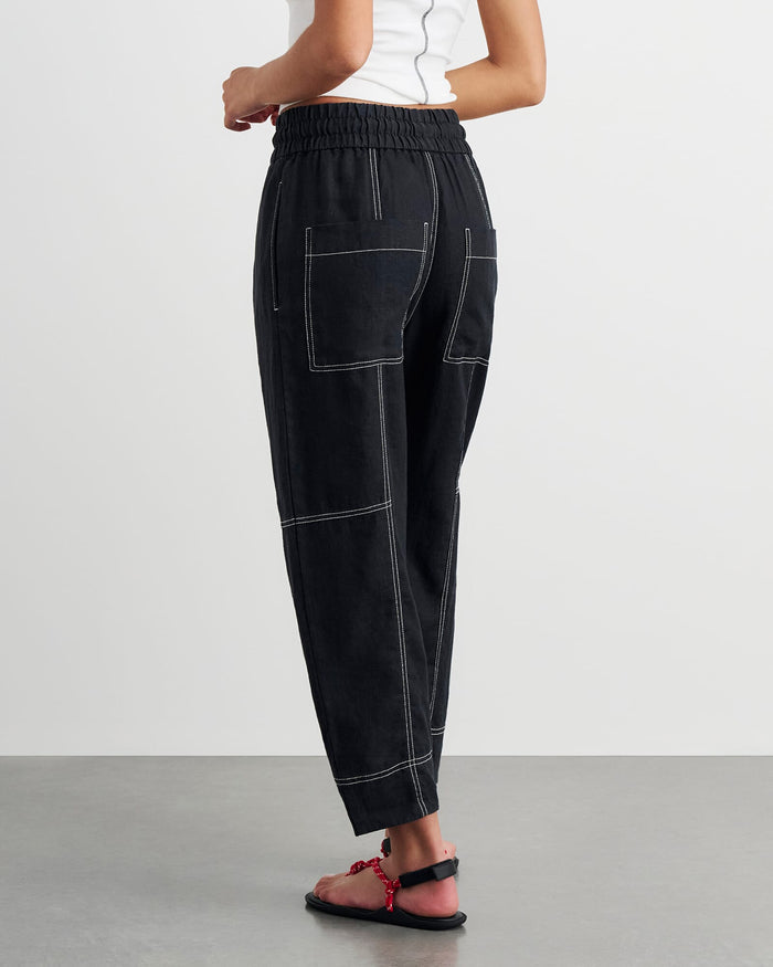 JAG sabine linen pull on pant black