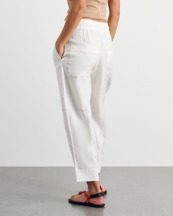 JAG sabine linen pull on pant white