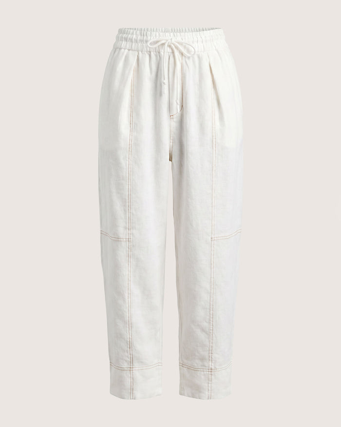 JAG sabine linen pull on pant white