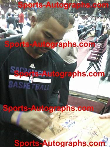 Sacramento Kings 2014-15 Team Autographed Signed Basketball Floorboard Round Logo