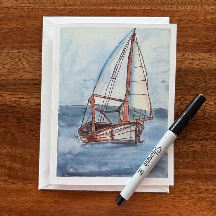 Sailboats - Greeting cards set of 8 cards - Vichy's Art