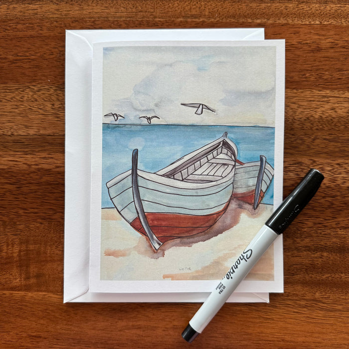 Sailboats - Greeting cards set of 8 cards - Vichy's Art