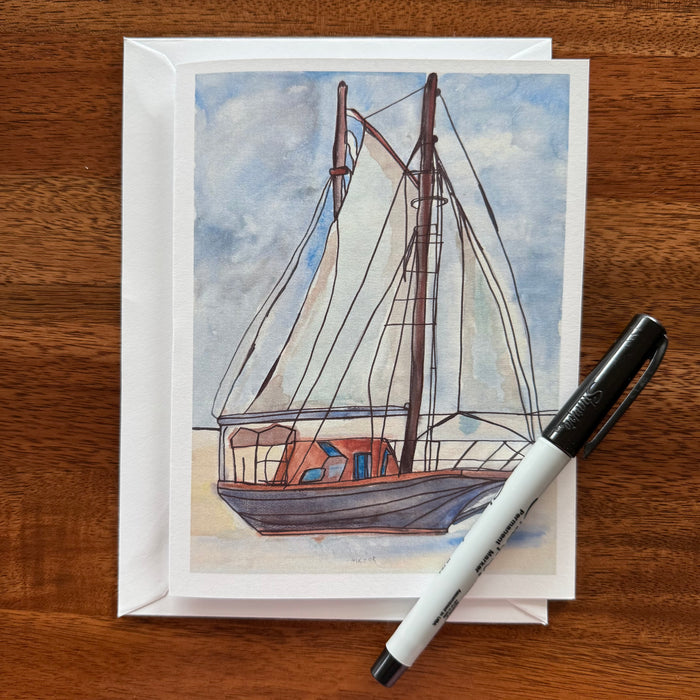 Sailboats - Greeting cards set of 8 cards - Vichy's Art