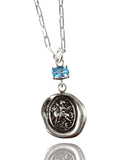 Saint George Sterling Gemstone Charm Necklace
