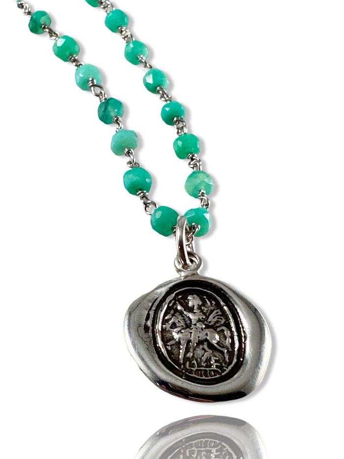 Saint George Sterling Gemstone Wrap Necklace SM3