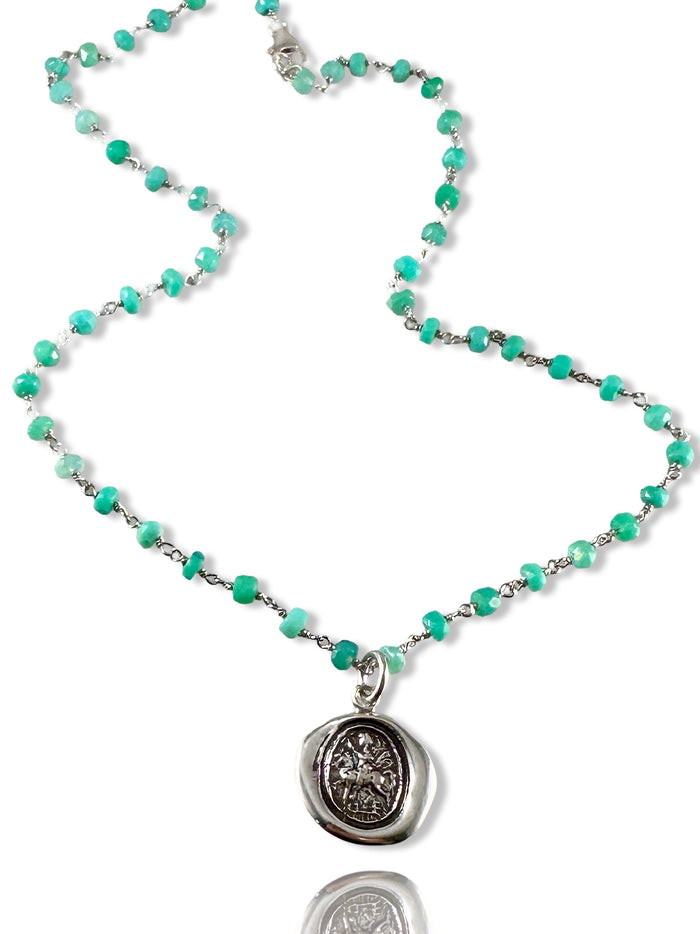 Saint George Sterling Gemstone Wrap Necklace SM3