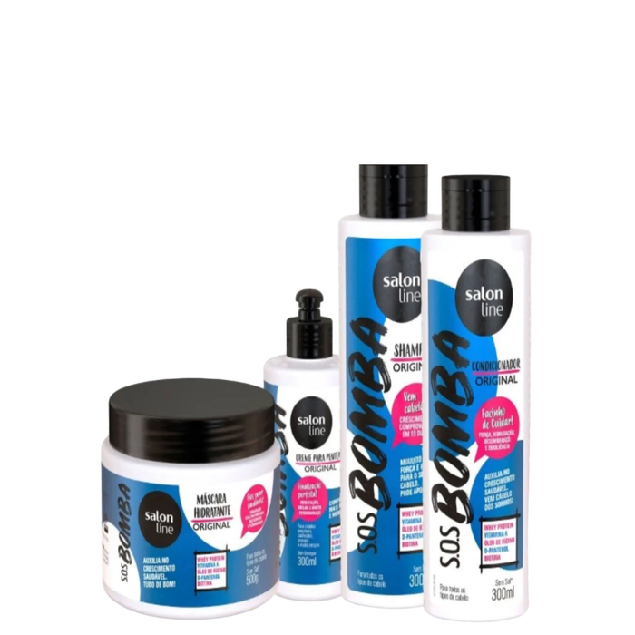 Salon Line S.O.S Bomba Original Hair Growth Kit – Complete Set (4 Products)