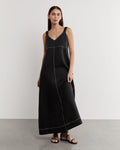 JAG sara linen midi dress black