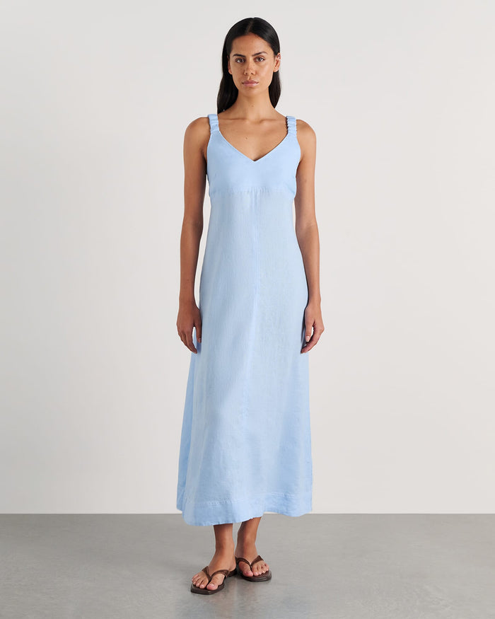 Sara Linen Midi Dress