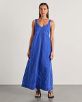 JAG sara stripe dress cobaltwhite