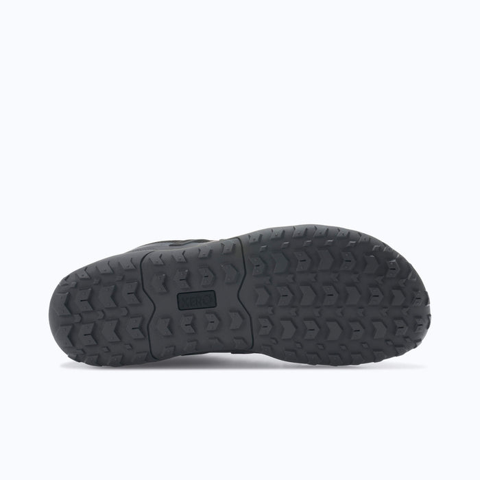 Xero Shoes Scramble Trail Low WP Men Shoe Outsole at Asphalt Gray with Toe Facing Right