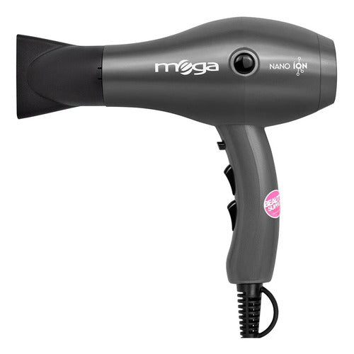 Secador Pelo Profesional Mega Nano Ion 2000w Nuevo Modelo Gris Oscuro