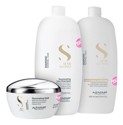 Shampoo, Acondicionador Y Mascara Alfaparf Diamond Brillo