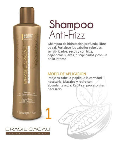 Shampoo Brasil Cacau Con Acondicionador Y Máscara Anti Frizz
