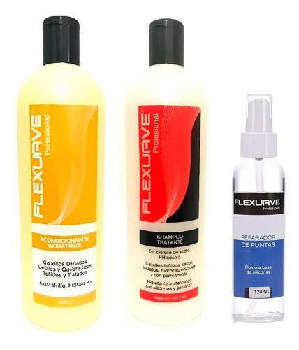 Shampoo Flexuave, Reparador De Puntas Y Ac. Hidratante