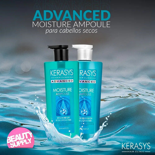 Shampoo Kerasys Advance Hidratante 600ml, Anti Frizz