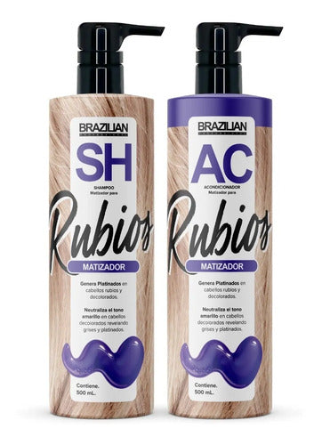 Shampoo Matizador Y Acondicionador Brazilian, Para Rubios