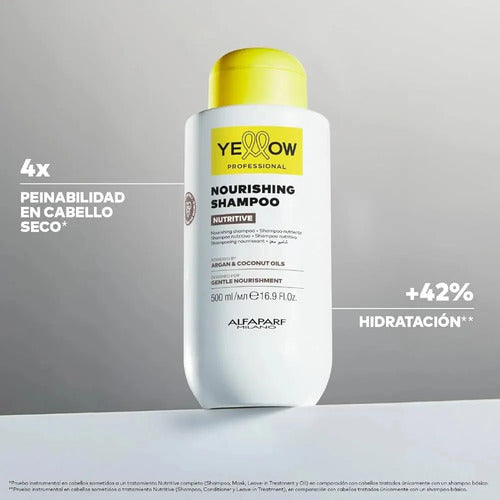 Shampoo Nutritivo Yellow Alfaparf Nutrive 500ml Para Cabello Reseco Con Vitalidad
