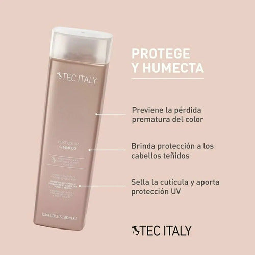 Shampoo Tec Italy Post Color 300ml Cabello Teñido