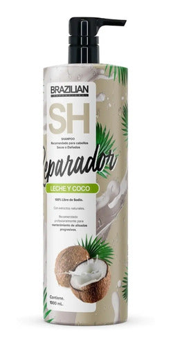 Shampoo Y Acondicionador Brazilian Leche Y Coco 1lt. Dañados
