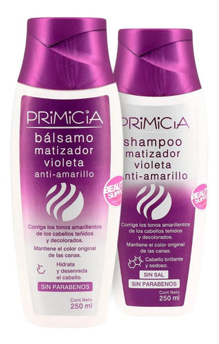 Shampoo Y Acondicionador Matizador Primicia 250ml Y Ampolla