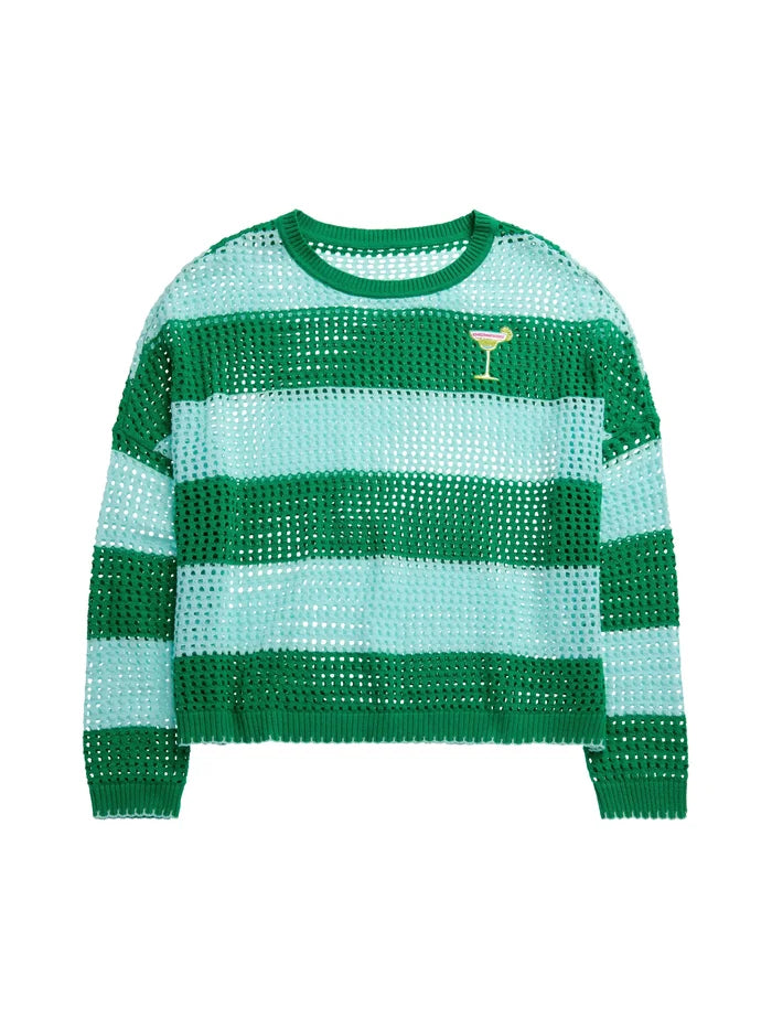 Shiraleah Margarita Striped Mesh Sweater by Shiraleah