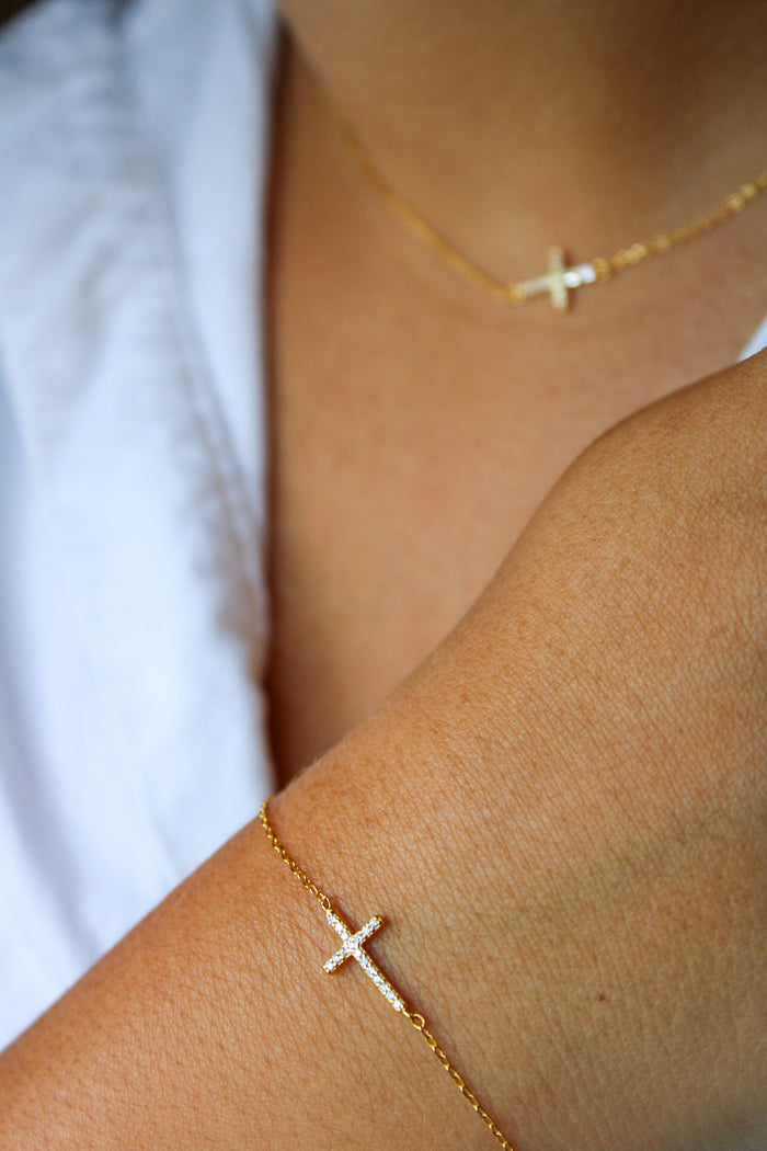 Sideways Cross Necklace