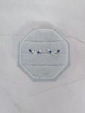 Silver Blue CZ + Opal Cluster Studs