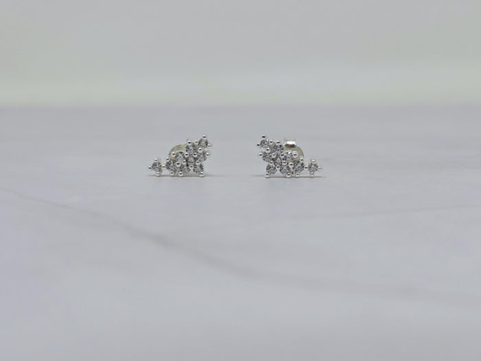 Silver Flower Cluster Studs