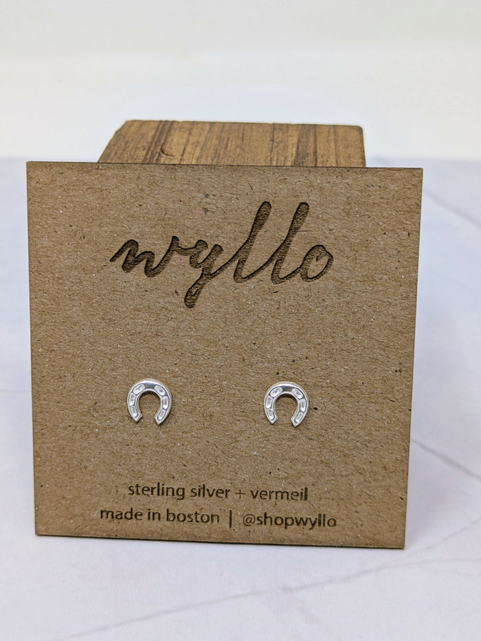 Silver Horseshoe Studs