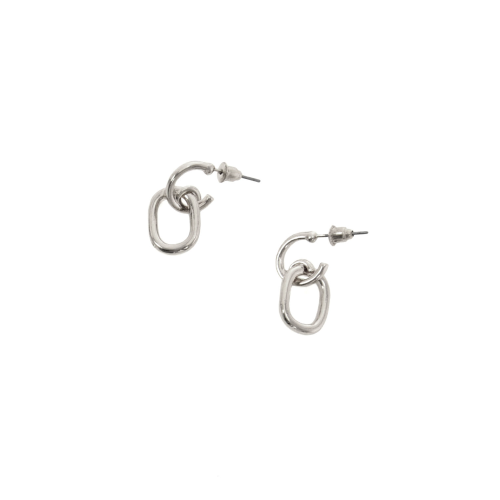 Silver Linked Hoop Earrings - Posh West Boutique