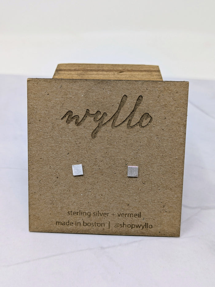 Silver Square Studs