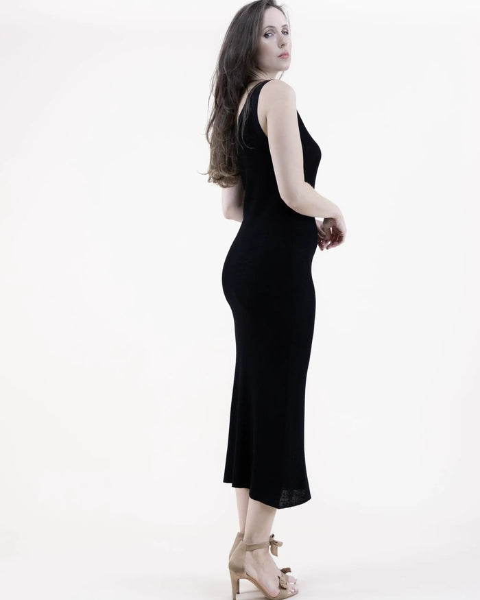 Sleeveless Knit Mesh Dress Black by Original USA