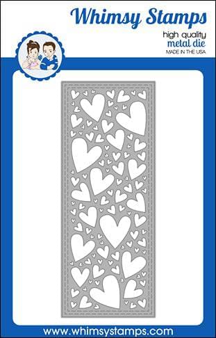 Slimline Hearts Background Die - Whimsy Stamps