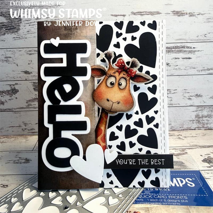Quick Card Fronts - Heartfelt Giraffes 1 - Whimsy Stamps