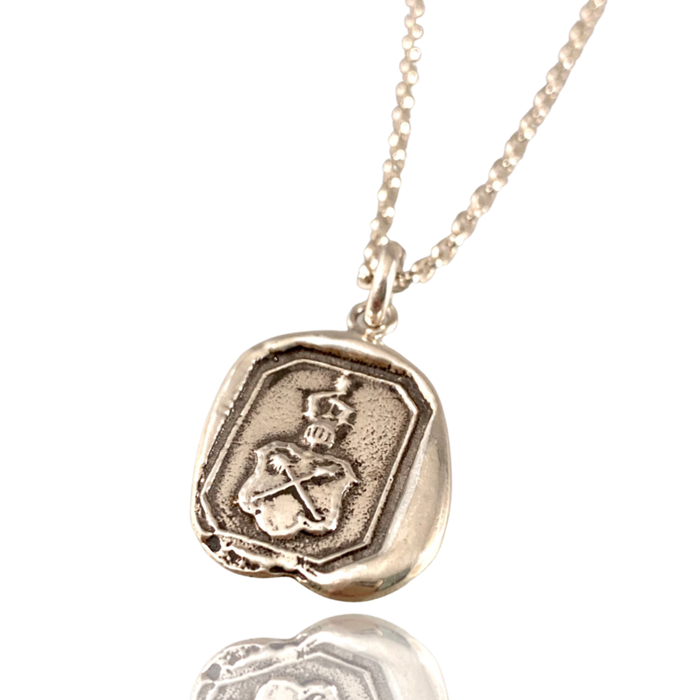 Small Baton Shield Necklace