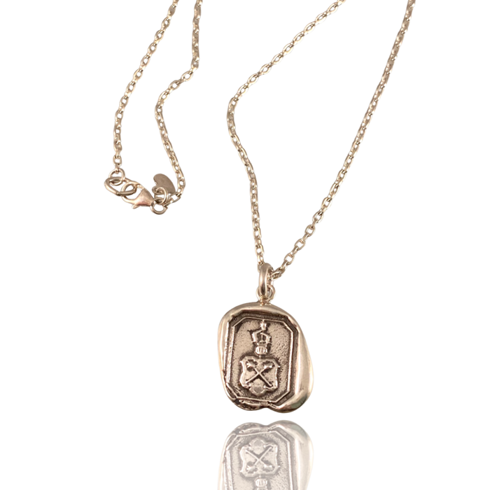 Small Baton Shield Necklace