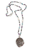 Small Charm Multi Gemstone Wrap Necklace
