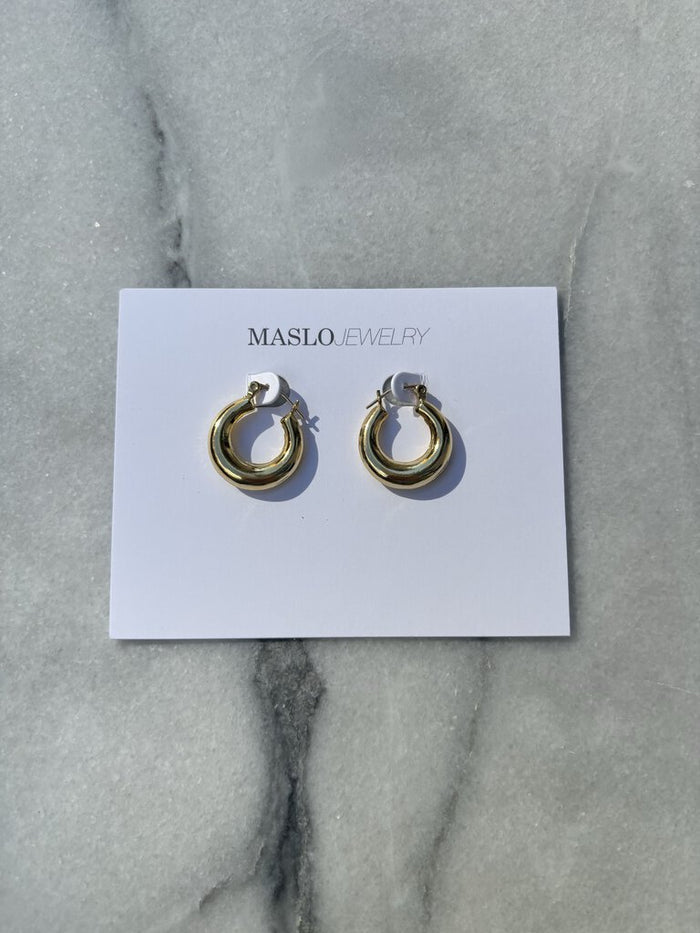 Small Round Hollow Hoop Earrings