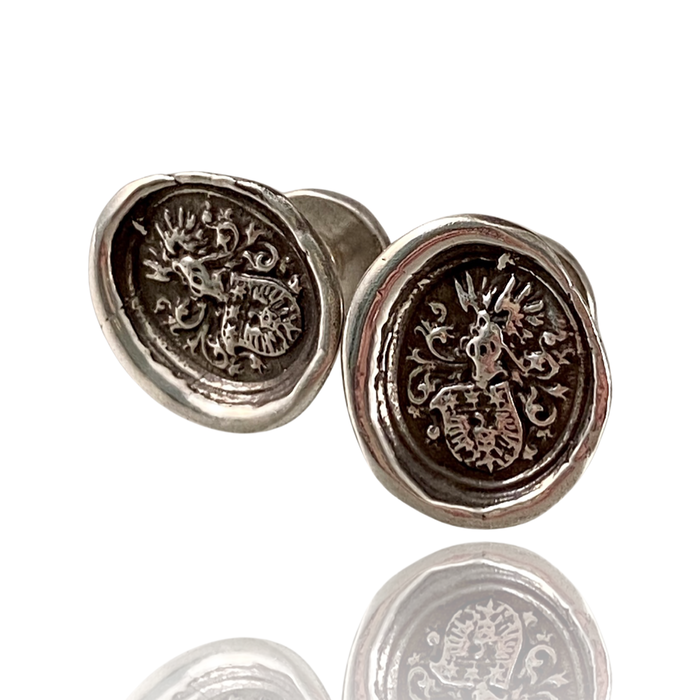Small Shield Sterling Silver Cufflinks