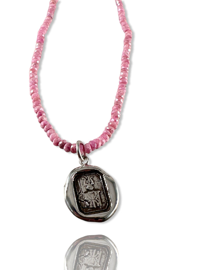 Small Victory Horn Peruvian Opal Necklace