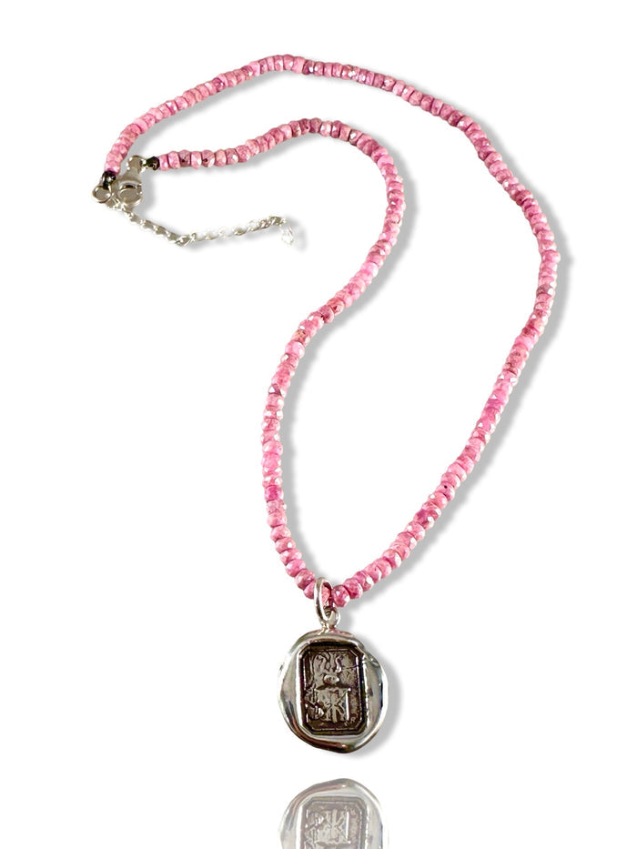 Small Victory Horn Peruvian Opal Necklace